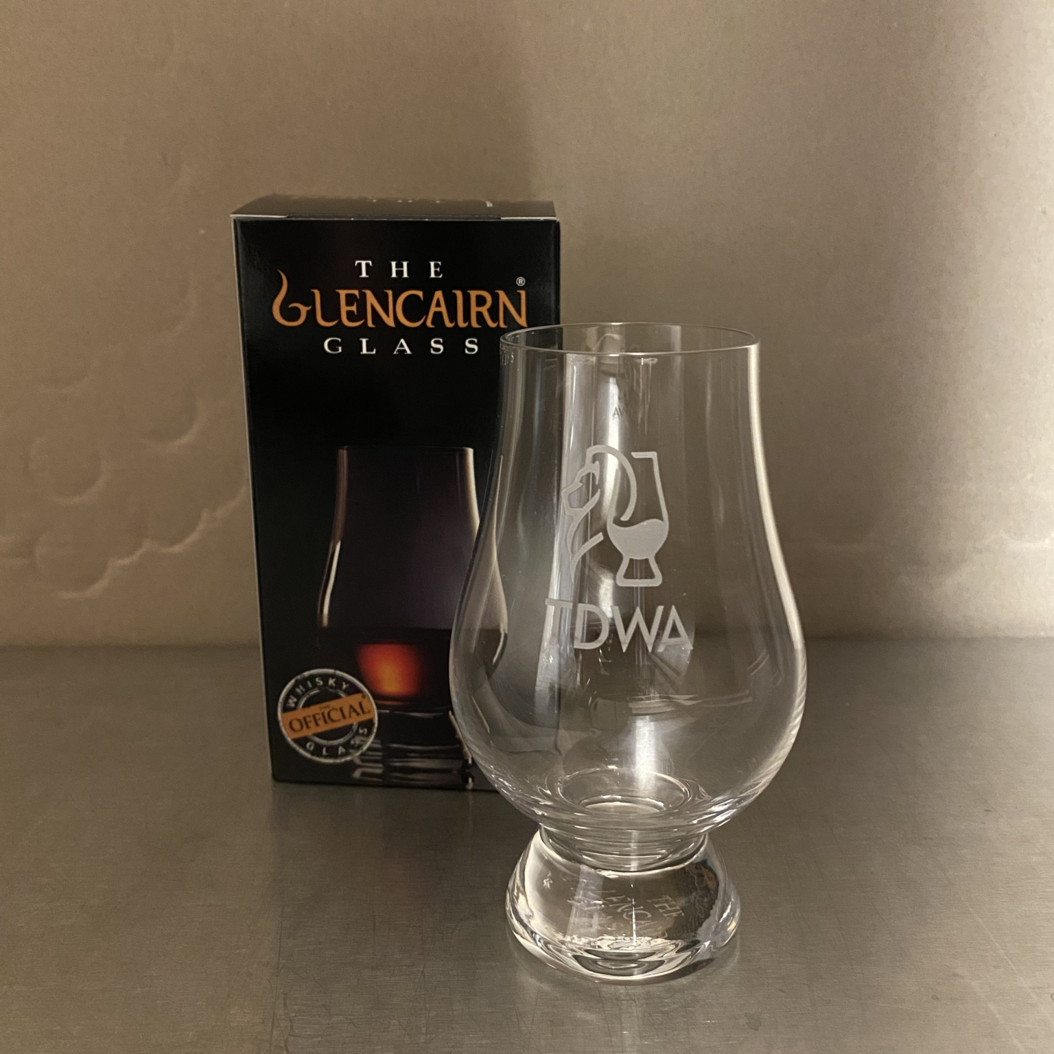 Glencairn Glass met TDWA logo TDWA